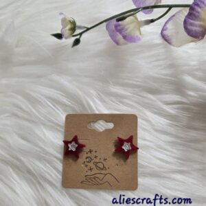 Red star earrings
