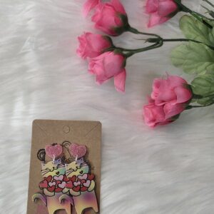 Cats with hearts earrings