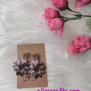 Leopard flower earrings