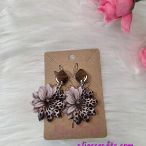Leopard flower earrings