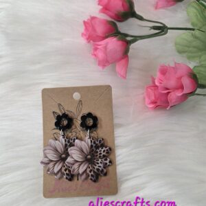 Leopard flower earrings
