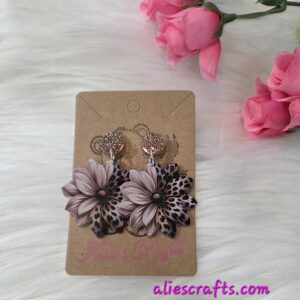 Leopard flower earrings