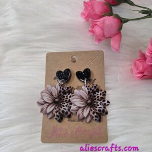 Leopard flower earrings