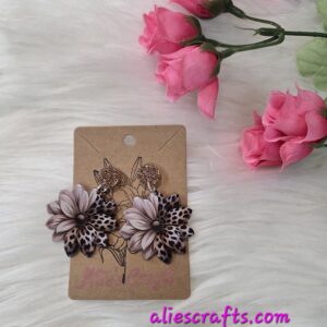 Leopard flower earrings
