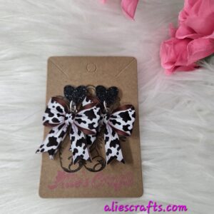 Cow bow earrings