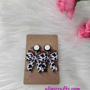 Cow bow earrings
