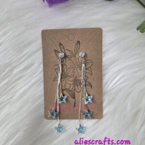 Blue star dangle earrings