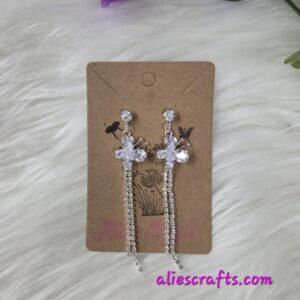 Clear rhinestone butterfly dangle earrings