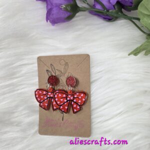 Heart bow earrings