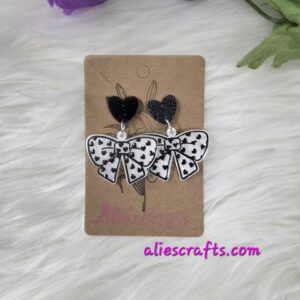 Heart bow earrings