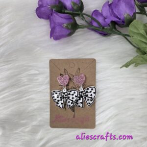 Heart bow earrings