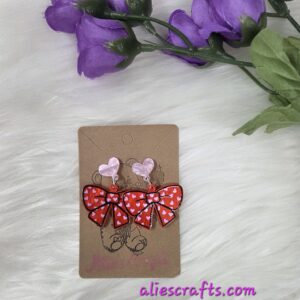 Bow with hearts earrings