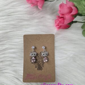 Hello kitty pink rhinestone earrings