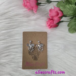 Clear rhinestone bow earrings