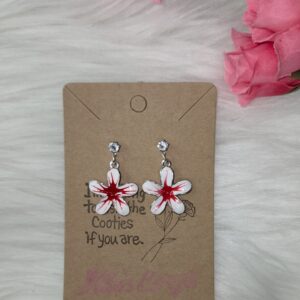 Red flower earrings