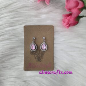 Pink rhinestone teardrop earrings