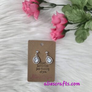 Clear rhinestone teardrop earrings