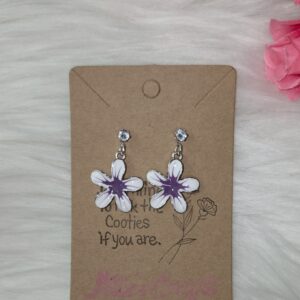Purple flower earrings