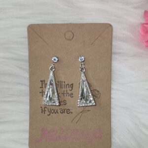 Clear rhinestone triangle earrings